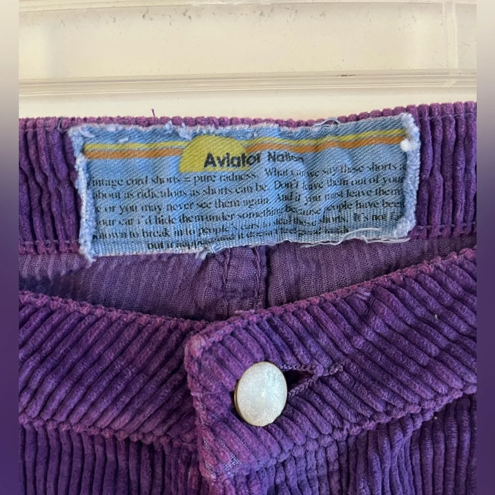 Aviator Nation Purple Corduroy Shorts - Picture 3 of 11